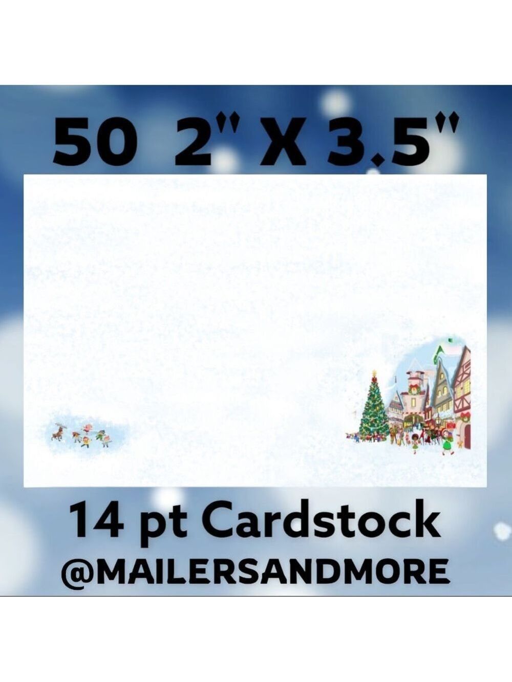 50 Christmas Village Snow Thank You Cards. PRICE IS FIRM